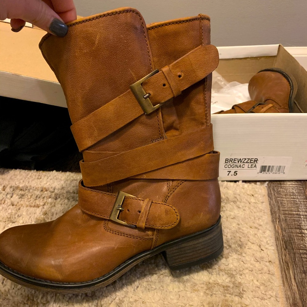 Steve Madden brewzzer cognac mid calf boot